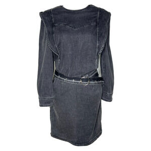 By Egreis NWT Black Denim Belted‎ Dress Size S